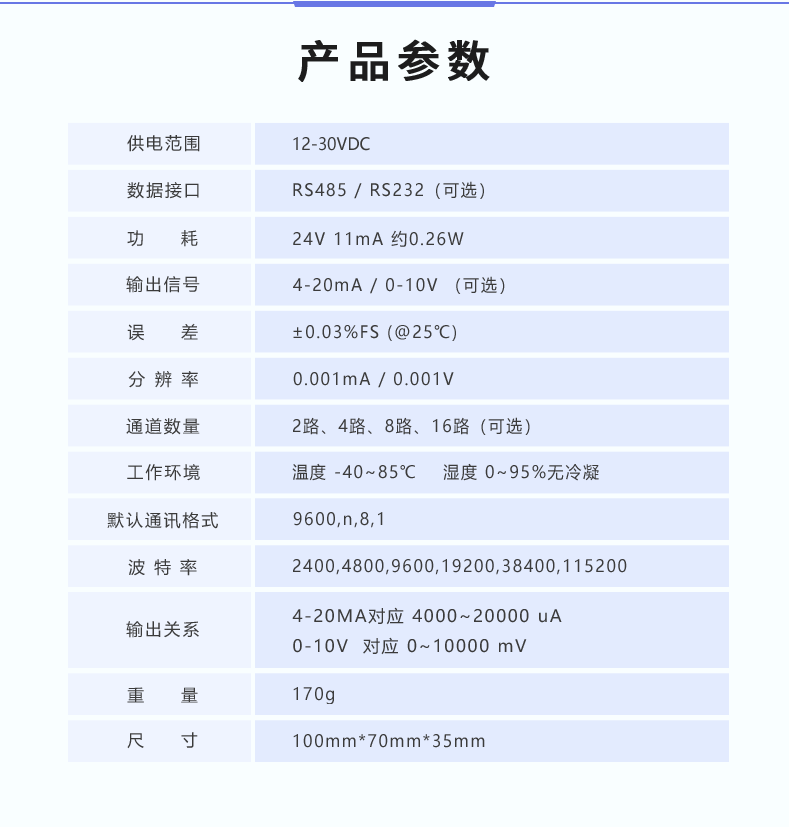 DAM0800AO-YD 产品参数 DAM0800AO-YD 产品参数