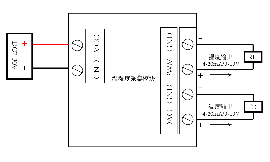 WS2-A-E 温湿度传感器接线图)