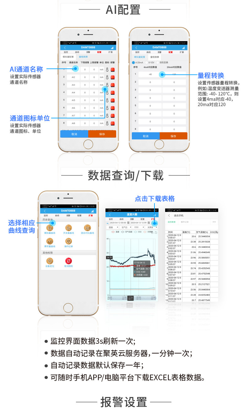 云平台 DAM-1616A GPRS版 远程智能控制器云平台设置